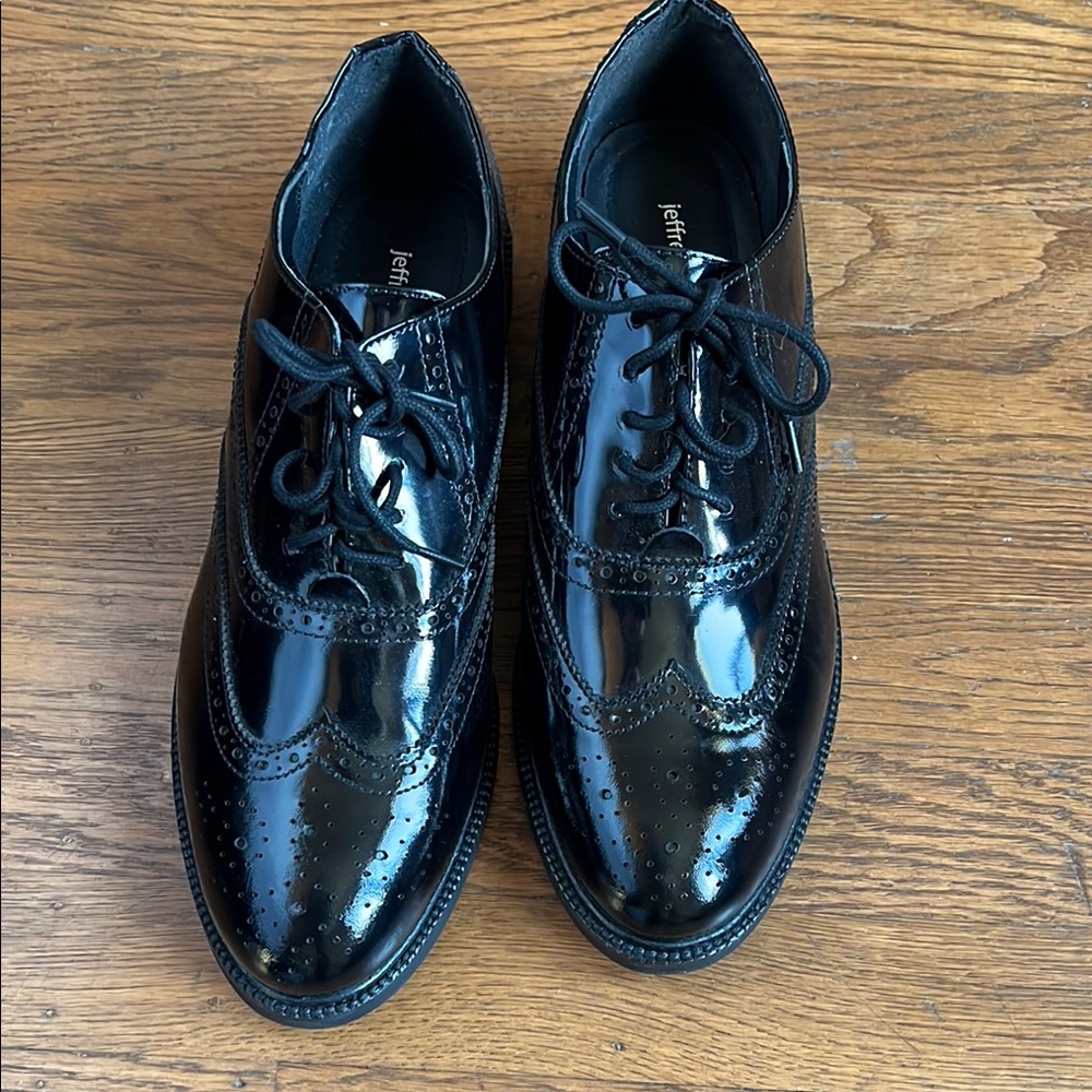 Jefferey Campbell New Patent Leather Black Oxford Shoes
